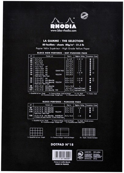 Bloc-notes A4+ - 80 feuilles - Rhodia