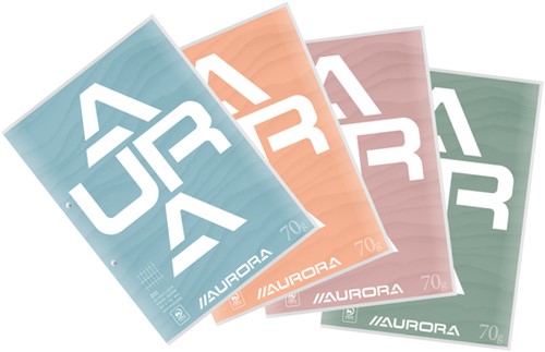 Cursusblok Aurora A4 rt 4x8mm 2gaats 200pag 70gr 1 Stuk