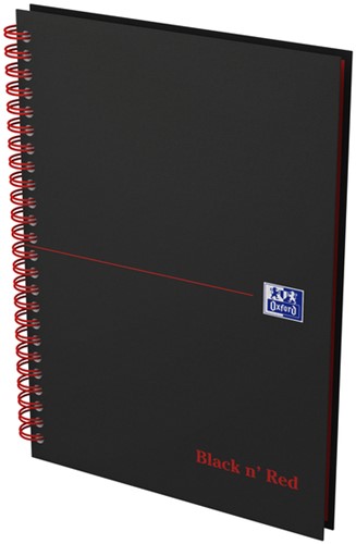 Spiraalblok Oxf Black en Red A5 lijn 140pag 80gr 1 Stuk