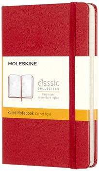 Notitieboek Moleskine pocket 90x140mm lijn hc rd 1 Stuk