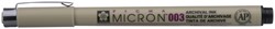 Fineliner Sakura Pigma Micron 003 0.15mm zwart 1 Stuk