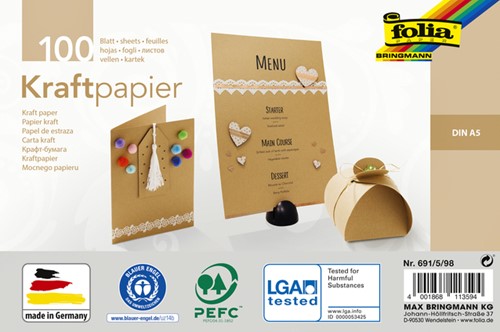 Kraftpapier Folia A5 120gr 100 vel 100 Vel