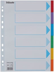 Intercalaire Esselte Standart A4 6 onglets 11 perf carton assorti 1 Set