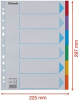 Intercalaire Esselte Standart A4 6 onglets 11 perf carton assorti 1 Set-2