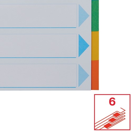 Intercalaire Esselte Standart A4 6 onglets 11 perf carton assorti 1 Set-7