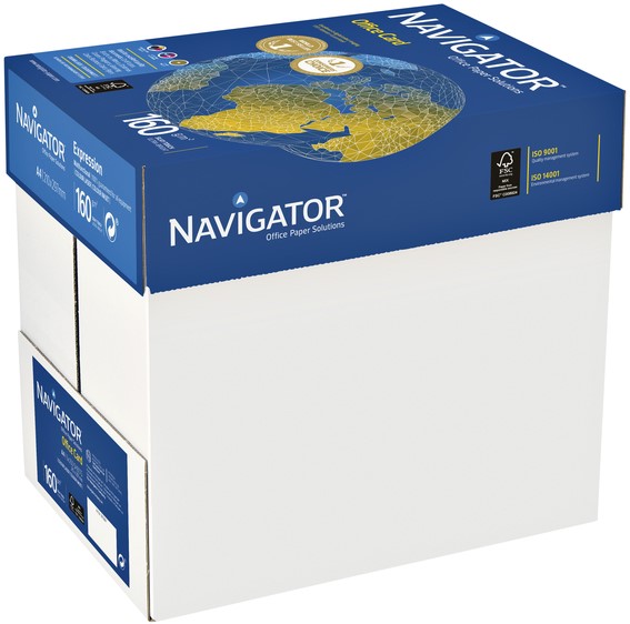 Papier copieur Navigator Office Card A4 160g blanc 250fls 250 Vel bij  Bonnet Office Supplies