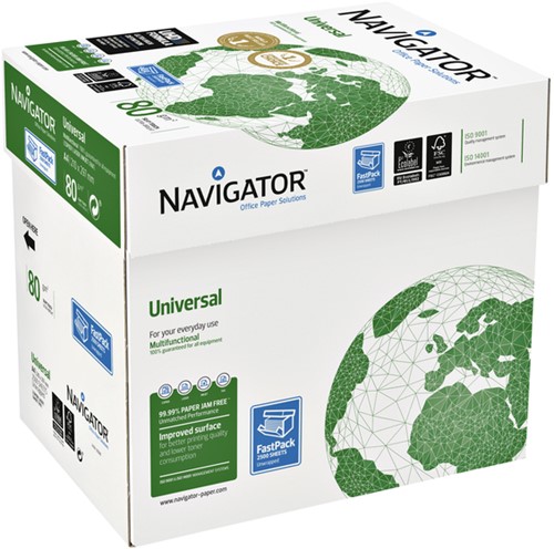 Kopieerpapier Navigator Uni Nonstop A4 80gr wit 2500 Vel