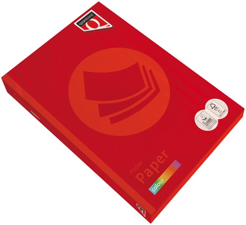 Kopieerpapier Quantore Colour A4 80gr felrood 500 Vel