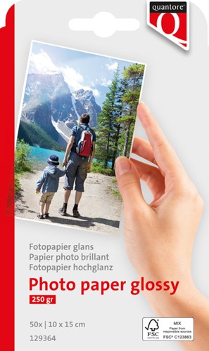 Fotopapier Quantore 10x15cm glans 50vel 250gr 50 Vel