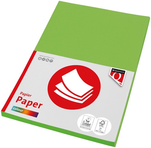 Kopieerpapier Quantore Col-100 A4 80gr helgroen 100 Vel