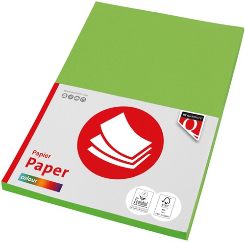Kopieerpapier Quantore Col-50 A4 160gr helgroen 50 Vel