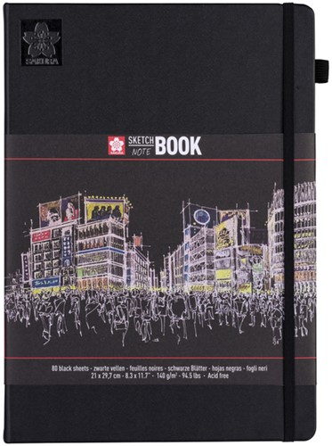 Schetsboek Sakura 80 zwarte vellen 210x297mm zwart 1 Stuk