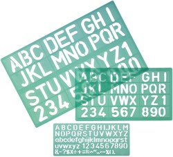 Gabarits lettres Linex majuscules/minuscules/chiffres set 3 pièces 1 Stuk
