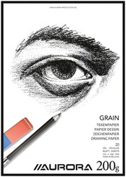 Bloc à dessin Aurora A4 20 feuilles 200g papier Grain 1 Stuk