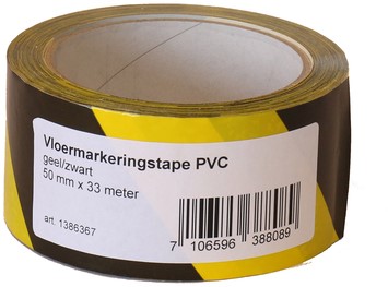 Waarschuwingstape IEZZY breekbaar 50mmx66m or/zw 1 Rol-1