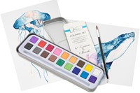 Peinture aquarelle Nassau Art boîte de 18 godets et pinceau 1 Stuk-3