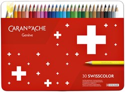 Crayon de couleur Caran d'Ache Swisscolor boîte 30 pièces assorti 30 Stuk