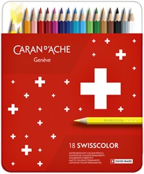 Crayon de couleur Caran d'Ache Swisscolor boîte 18 pièces assorti 18 Stuk