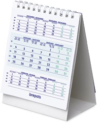 Calendrier de table 3 mois 2026 Brepols 10,5x13cm 1 Stuk