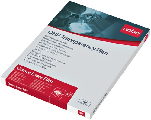Film rétroprojection transparent Nobo A4 pour imprimante laser couleur 50 pièces 50 Vel