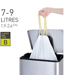 Sac poubelle EKO MDPE type B avec lien coulissant 40x45cm 7-9L blanc 25 pièces 25 Stuk