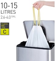 Afvalzak EKO MDPE type C trekb 45x50cm 10-15L wit 20 Stuk