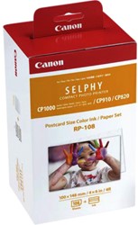 Papier photo Canon RP-108 10x15cm + cartouche d'encre 108 feuilles 1 Stuk