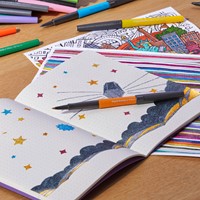 Fineliner Papermate Flair Metallic M 6st assorti 6 Stuk-2