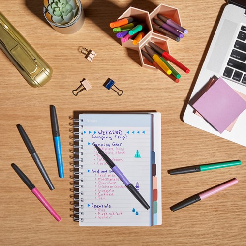 Fineliner Papermate Flair Metallic M 6st assorti 6 Stuk-3