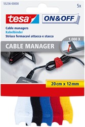 Manager cables tesa® On & Off 12mmx20cm assorti 5 pièces 5 Stuk