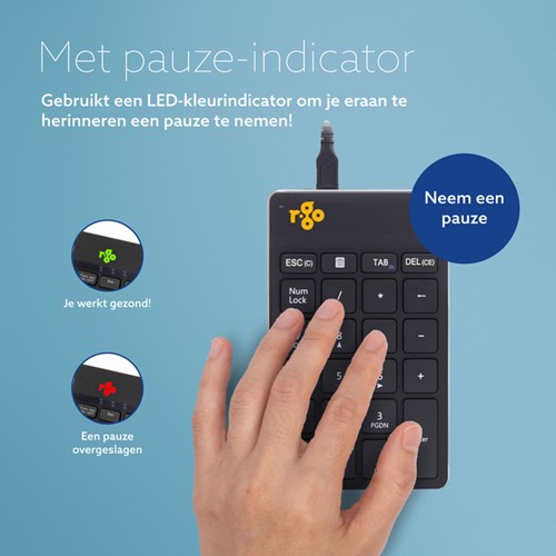 Pavé numérique ergonomique R-Go Break filaire noir 1 Stuk-3