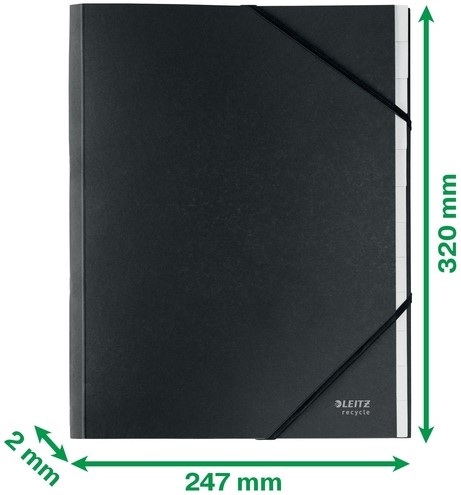 Trieur Leitz Recycle 12 onglets carton noir 1 Stuk-3
