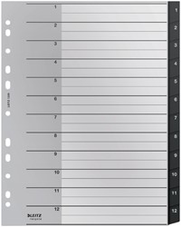 Intercalaires Leitz Recycle A4 11 trous 1-12 Extra Large PP 1 Set