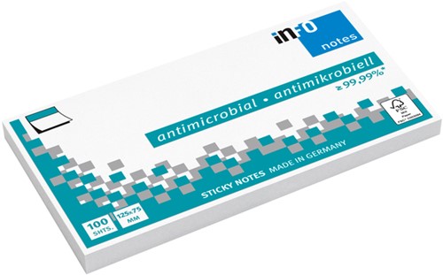 Memoblok Info Notes antimicrobiëel125x75mm wit 100 Vel