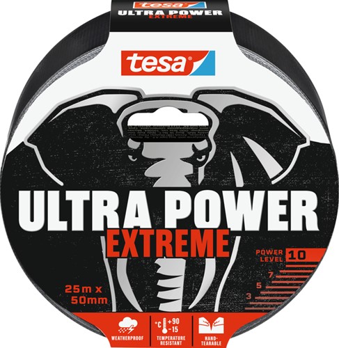 Tape Tesa 50mmx25m Ultra Power Extreme zwart 1 Stuk
