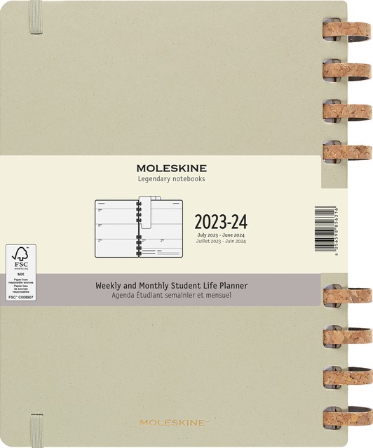 Agenda 2023/2024 Moleskine Academic Planner Weekly Extra large 204x252mm 12  mois 7j/2p Hard cover anneaux crush kiwi 1 Stuk bij Bonnet Office Supplies