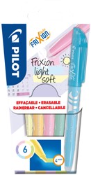 Surligneur PILOT FriXion Light Soft pastel assorti set 6 pièces 6 Stuk
