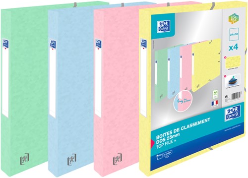 Elastobox Oxford Top File+ A4 25mm assorti pak 4 4 Stuk