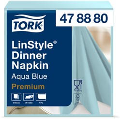 Serviette Tork LinStyle Premium 478880 Pli 1/4 1 ép 390x390mm bleu aqua 50 pièces 50 Vel