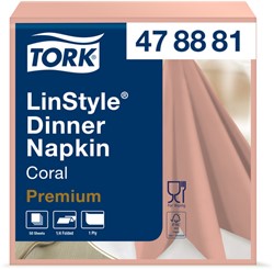 Serviette Tork LinStyle Premium 478881 Pli 1/4 1 ép 390x390mm corail 50 pièces 50 Vel
