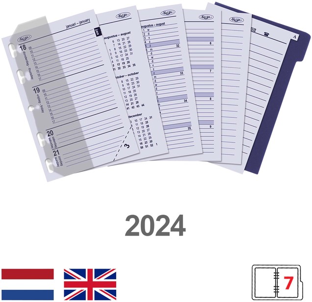 Recharge agenda 2024 Kalpa Pocket boîte année 7jours/2pages 1 Stuk