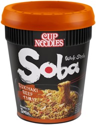 Noodles Nissin Soba Cup Sukiyaki Beef cup 1 portie