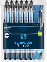 Stylo bille Schneider Slider Basic Extra Large noir avec 1 stylo bille Rave gratuit 7 Stuk