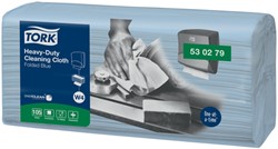 Chiffon de nettoyage Tork Premium Heavy Duty W4 530279 plié 1 épaisseur 4x 105fls bleu 4 pak