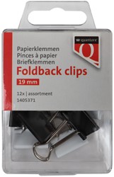 Pince à papier Foldback Quantore 19mm assorti 12 pièces 12 Stuk