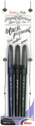 Feutre pinceau Pentel XSESP15 noir blister 3 pièces 3 Stuk