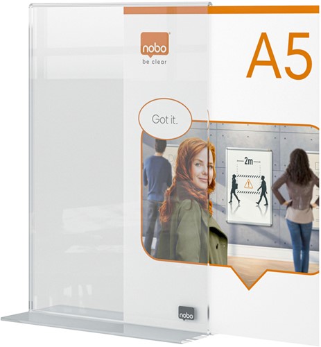 Porte-affiche Nobo Premium Plus A5 acrylique autoportant 1 Stuk-3