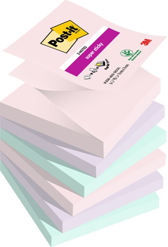 Memoblok Post-it Z-Notes R330 Super Sticky Soul 6 Stuk