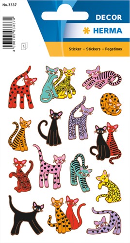 Décor sticker abstracte katten 3 Vel