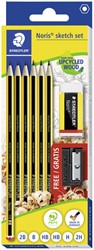 Crayon Staedtler Noris HB blister 6 pièces avec gomme et taille-Crayon gratuit 8 Stuk